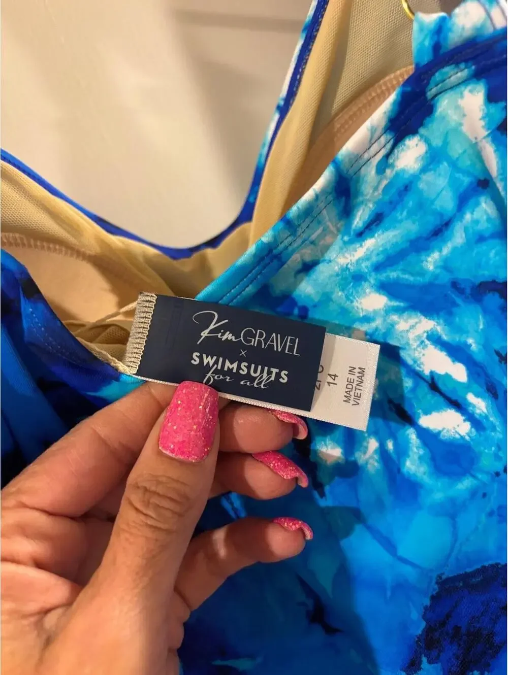 Blue Tie-Dye Tankini Set – Size 14 - Picture 5 of 6